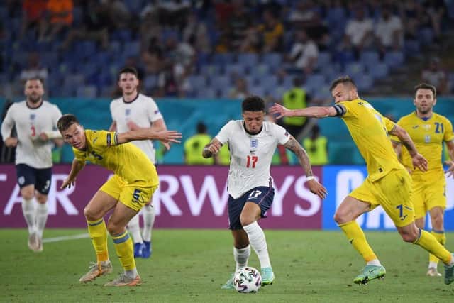 Jadon Sancho impressed against Ukraine and will be hoping to keep his place against Denmark.
