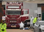 Police and forensic officers at the Waterglade Industrial Park in Grays, Essex, after 39 bodies of Vietnamese migrants were found inside the lorry on the industrial estate.