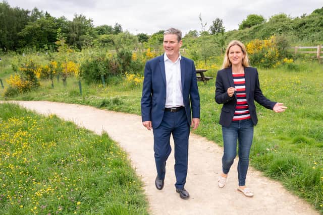 Keir Starmer and Kim Leadbeater during a visit to the Jo Cox Community Wood in Liversedge (Photo: PA)