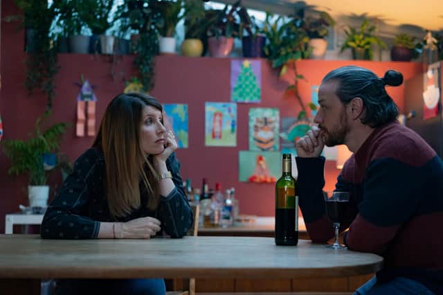 Sharon Horgan and James McAvoy in Together  (C) Arty Films Ltd - Photographer: Peter Mountain