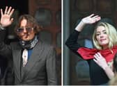 Actor Johnny Depp and actress Amber Heard pictured at the High Court in London on July 8, 2020 for a hearing in his libel case against The Sun.
