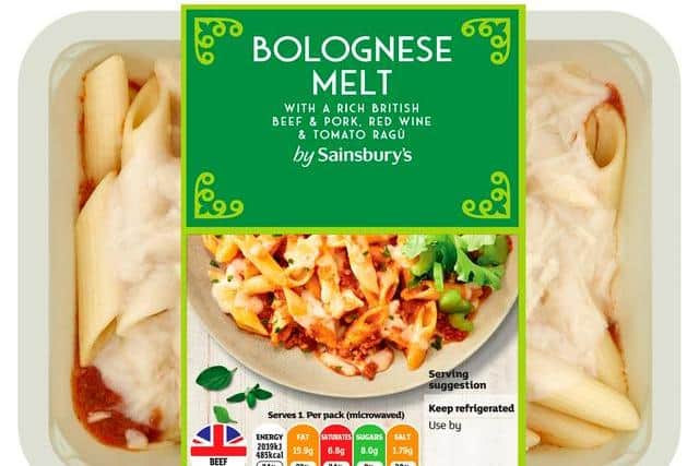 The bolognese melt has beef, pork and dairy ingredients (Picture: Sainsbury's)