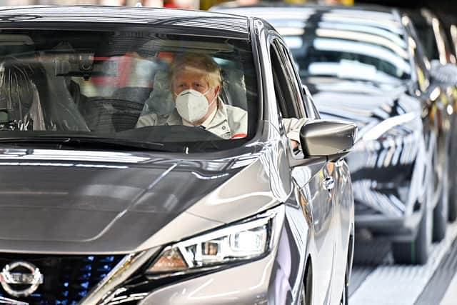 Prime Minister Boris Johnson said 19 July is still on the table during a visit to a Nissan plant in Sunderland following the announcement by the car company that it is to create thousands of jobs making batteries for electric vehicles at a new 'gigafactory' (PA)