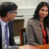 Prime Minister Rishi Sunak and former Home Secretary Suella Braverman. The smiles and shared table have been replaced by bitter animosity. PIC: Phil Noble/PA Wire