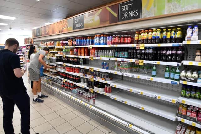 Empty shelves at a Tesco supermarket in central London on 22 July (Picture: Getty Images)
