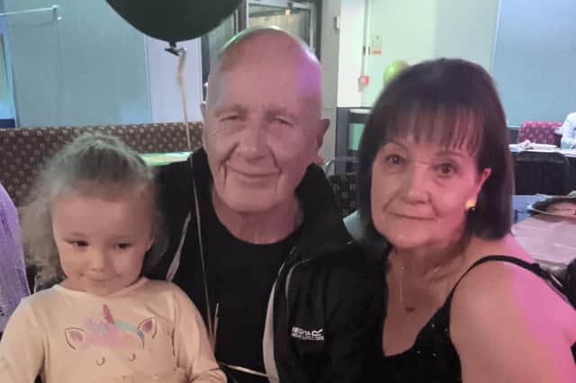 Luna with her grandparents