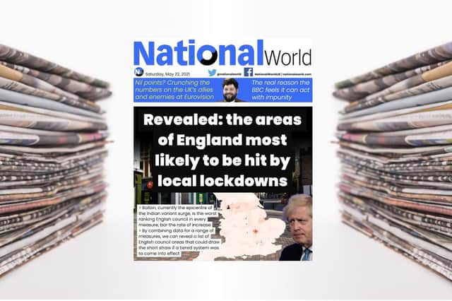 These are the areas in England which are most at risk of local lockdowns - NationalWorld digital front page (Photo: NationalWorld)
