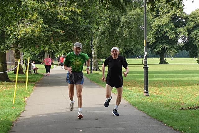 Bob runs every Parkrun in his favourite green t-shirt and hat (image: Northampton Parkrun).