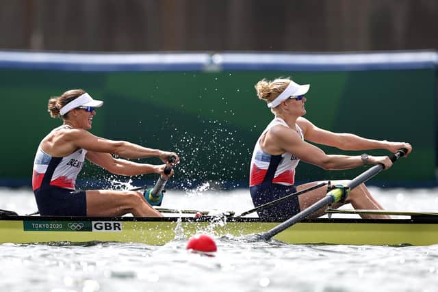 Helen Glover and Polly Swann of Team GB came in fourth place during the women's pair final on day six of the Tokyo 2020 Olympic Games (Maja Hitij/Getty)