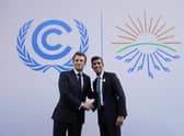 Prime Minister Rishi Sunak and President of France, Emmanuel Macron, ahead of a bilateral meeting during the Cop27 summit at Sharm el-Sheikh, Egypt. Picture date: Monday November 7, 2022.