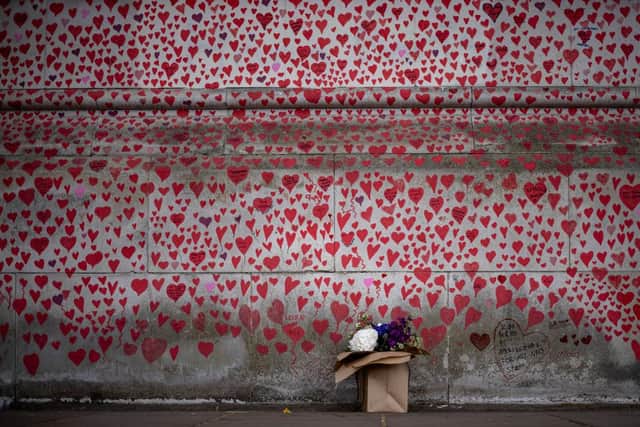Each heart on the memorial wall "represents someone who was loved. Someone who was lost too soon to Covid-19", say the bereaved families group.
