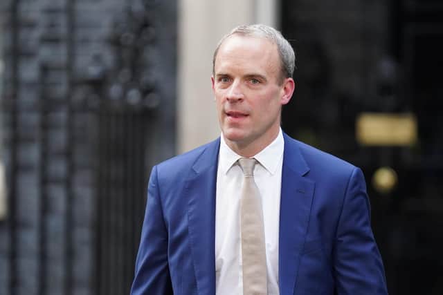 Dominic Raab who aid he has written to Prime Minister Rishi Sunak "to request an independent investigation into two formal complaints that have been made against me" but will continue in his posts as Deputy Prime Minister, Justice Secretary and Lord Chancellor.