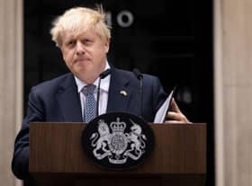 Boris Johnson addresses the nation as he announces his resignation outside 10 Downing Street