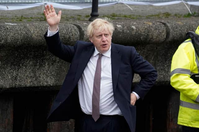 Boris Johnson during a visit to Falmouth's Maritime Museum to thank them for hosting the media centre for the G7 Summit (Photo: Hugh Hastings/Getty Images)