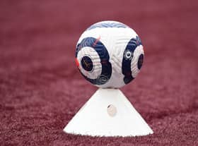 Premier League match ball. (Photo by Neil Hall - Pool/Getty Images)