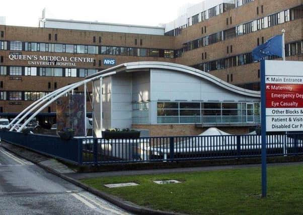 Queen's Medical Centre, Nottingham, where a mum-of-two has died after a seven hour wait in A&E.