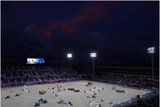 A general view of the eventing arena during the Eventing Jumping Team Final and Individual Qualifier at Equestrian Park on the tenth day of the Tokyo 2020 Olympic Games in Japan (PA)