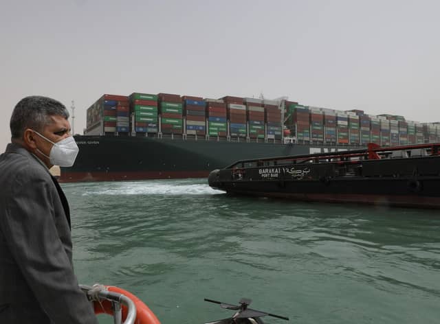 Clearing through the backlog of ships left by the blockage could take Egyptian authorities around four or five days (Photo: Suez Canal Authority/PA Media)