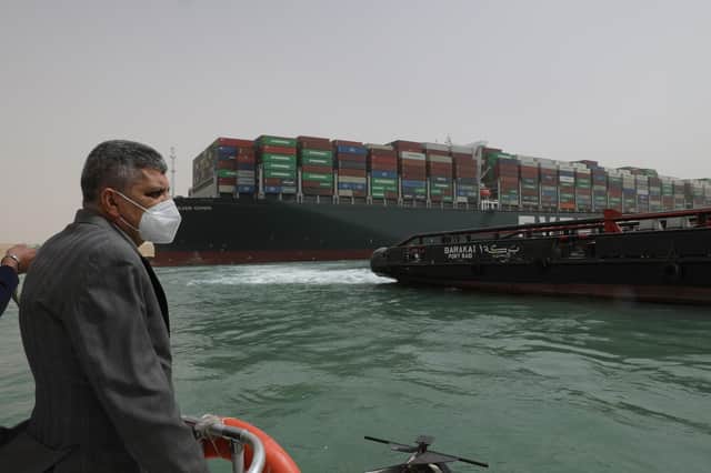 Clearing through the backlog of ships left by the blockage could take Egyptian authorities around four or five days (Photo: Suez Canal Authority/PA Media)