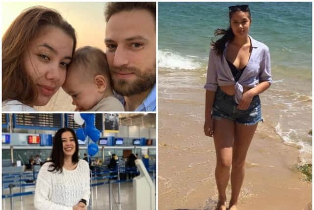 Caroline Crouch lived with her husband Babis and their 11-month-old daughter in Athens (images: social media)