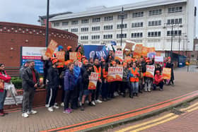 Junior doctors and medical consultants on the picket line outside Leeds General Infirmary amid their dispute with the Government over pay. PIC: Dave Higgens/PA Wire