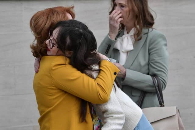 There were joyous scenes outside the coroner’s court in Belfast (Photo: Charles McQuillan/Getty Images)