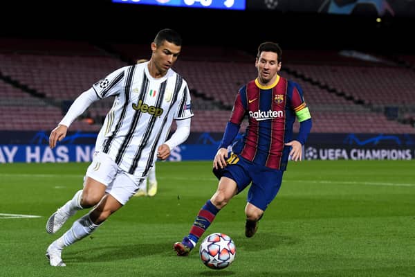 Two of world football's biggest stars - Cristiano Ronaldo and Lionel Messi - could be set to feature in a new European Super League competition proposed by 12 founding clubs from across the continent. (Pic: Getty Images)