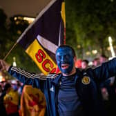 Scotland fans celebrated in London last night.
