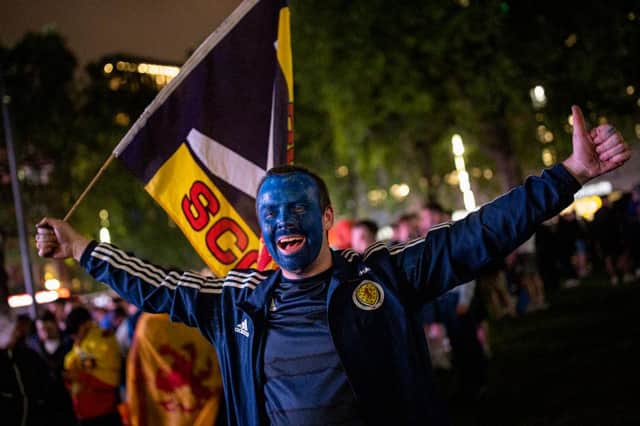 Scotland fans celebrated in London last night.