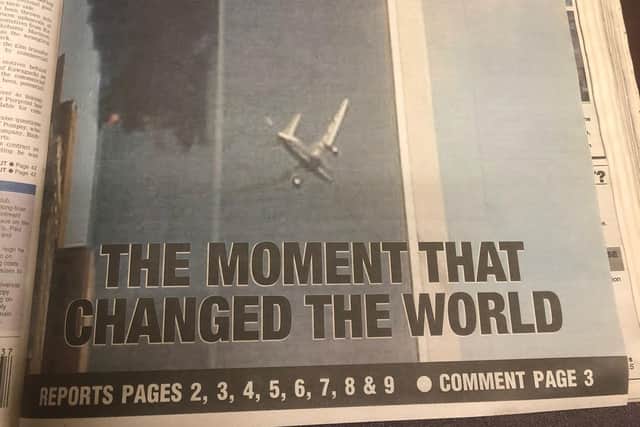 Copies of The News, from September 12, 2001 - the day after New York's Twin Towers were hit in a terrorist attack