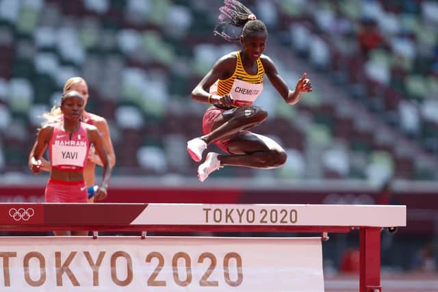 Peruth Chemutai of Uganda in the heats of the womens 3000m steeplechase (Photo by Roger Sedres/Gallo Images)