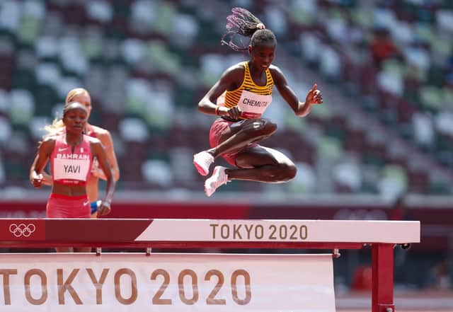 Peruth Chemutai of Uganda in the heats of the womens 3000m steeplechase (Photo by Roger Sedres/Gallo Images)
