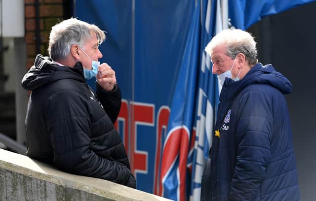 West Bromwich Albion manager Sam Allardyce and Crystal Palace manager Roy Hodgson prior to the Premier League match at Selhurst Park, London.
