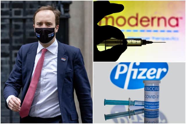 Matt Hancock said there was "more than enough" Pfizer and Moderna vaccines for people under-30s