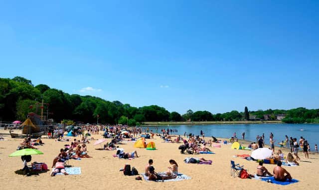 Sunbathers in Bournemouth enjoyed the hotter weather during the May bank holiday weekend in 2020 (Picture: Getty Images)
