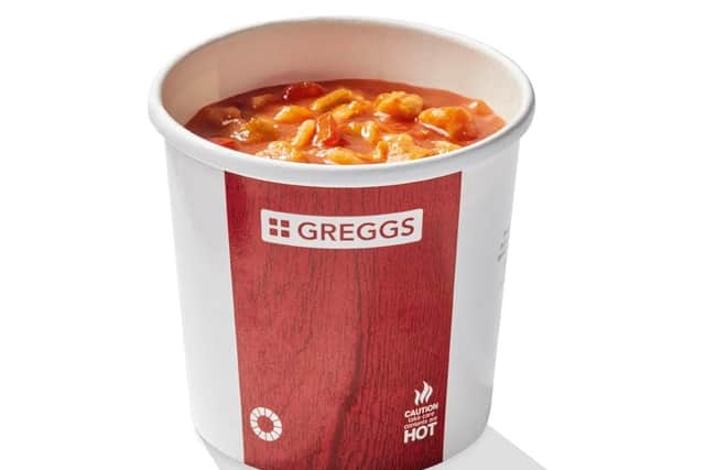 The Spicy Chicken and Red Pepper Soup joins the autumn 2021 Greggs menu. Photo: Greggs.