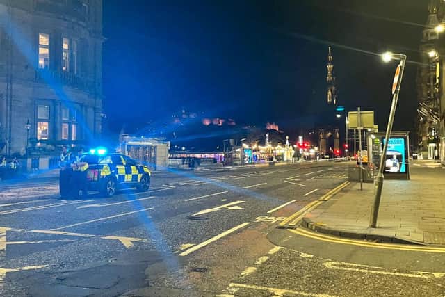 Edinburgh police locked down Princes Street and evacuated Waverley Station.