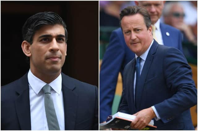 Document shows texts Rishi Sunak sent to David Cameron, as chancellor confirms former PM’s lobbying (Photos by: Chris J Ratcliffe/Getty & GLYN KIRK/AFP via Getty Images)
