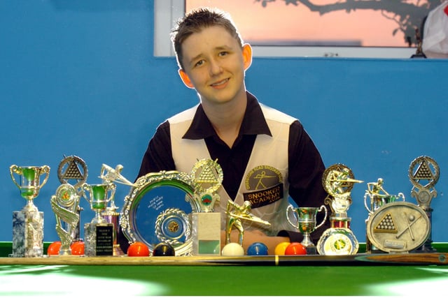 Kettering's National U17 Snooker Champion Kyren Wilson, at home on his snooker table, pictured in 2005.