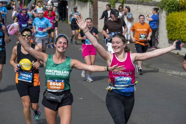 Runners in the Edinburgh marathon in May 2023