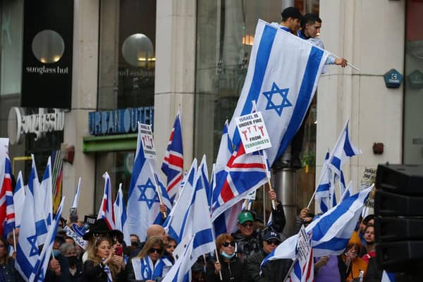 Pro-Israel demonstrations took place in London on May 23  (Getty Images)