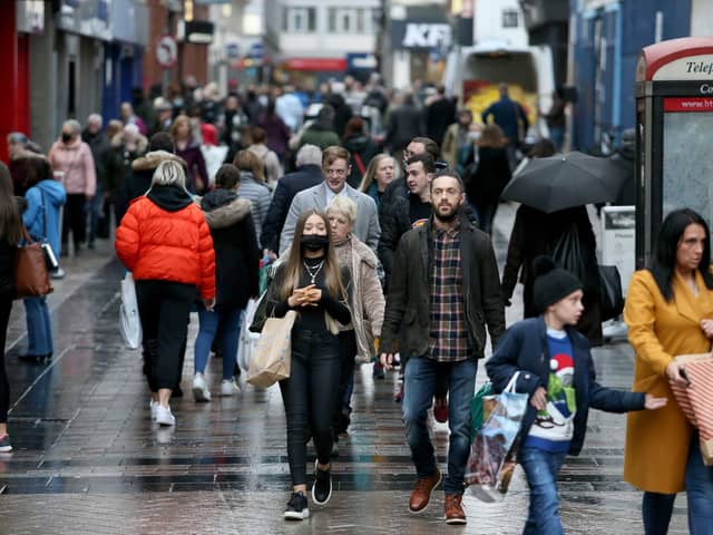Crowds pour into Belfast City centre for Christmas shopping