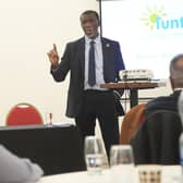 Windrush Commissioner, Reverend Clive Foster MBE, delivering his keynote speech at Tuntum’s Annual General Meeting
