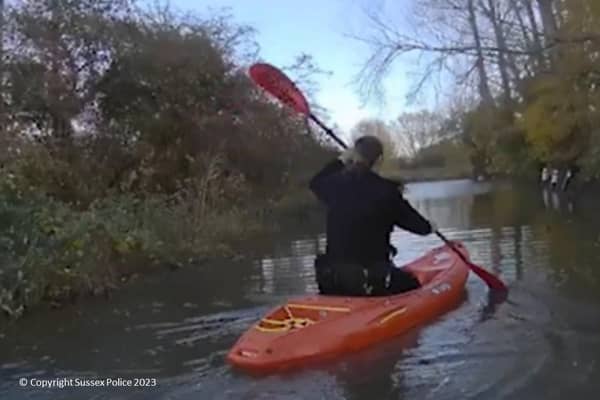 Police kayak to reach a drink-driver whose car got stuck in floodwater 