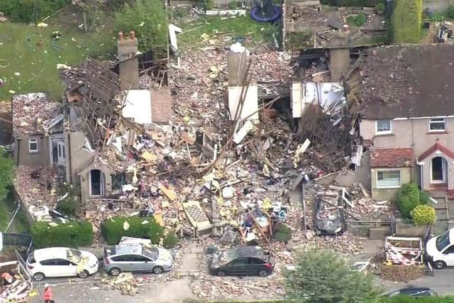 The aftermath of the gas explosion in May 2021.