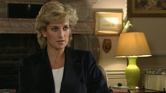 Diana was interviewed by Bashir for BBC's Panorama, in 1995 (Picture: BBC)