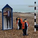 Prime Minister Rishi Sunak and the political penguins have appeared on Hastings beach