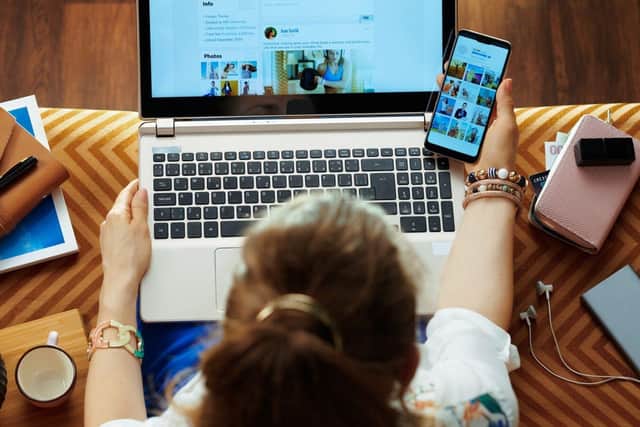 Woman social media