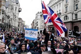 Protesters have already been making their feelings known after an incident involving Jewish man Gideon Falter in London.