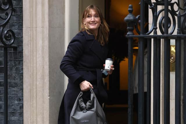 Downing Street Press Secretary Allegra Stratton arrives at 10 Downing Street (Photo by Dan Kitwood/Getty Images)